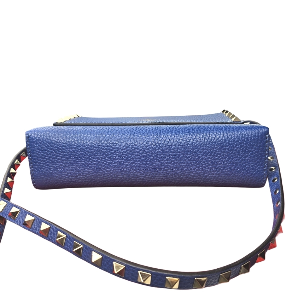 Valentino Garavani Blue Leather Rockstud Crossbody Bag - Picture 4 of 11